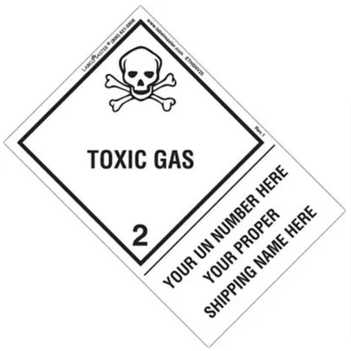 PERSONALIZED SHIPPING NAME TOXIC GAS LABELS Thumbnail