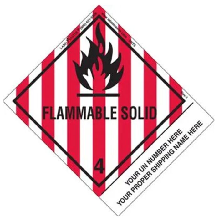 PERSONALIZED SHIPPING NAME FLAMMABLE SOLID LABELS Thumbnail