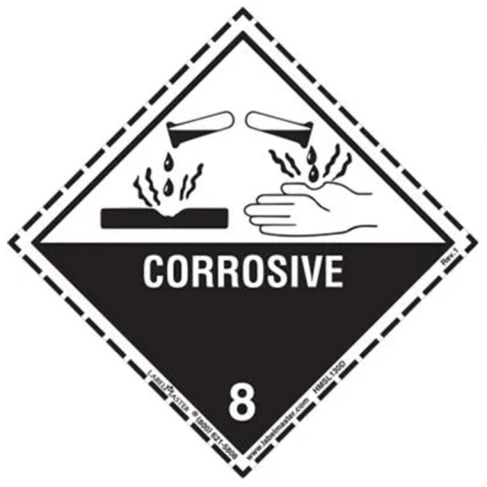 WORDED DOTTED BORDER CORROSIVE LABELS Thumbnail