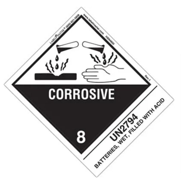 BLANK AND PRE-PRINTED SHIPPING NAME CORROSIVE LABELS Thumbnail