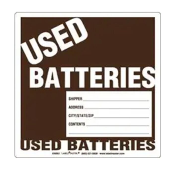 USED BATTERIES LABEL Thumbnail