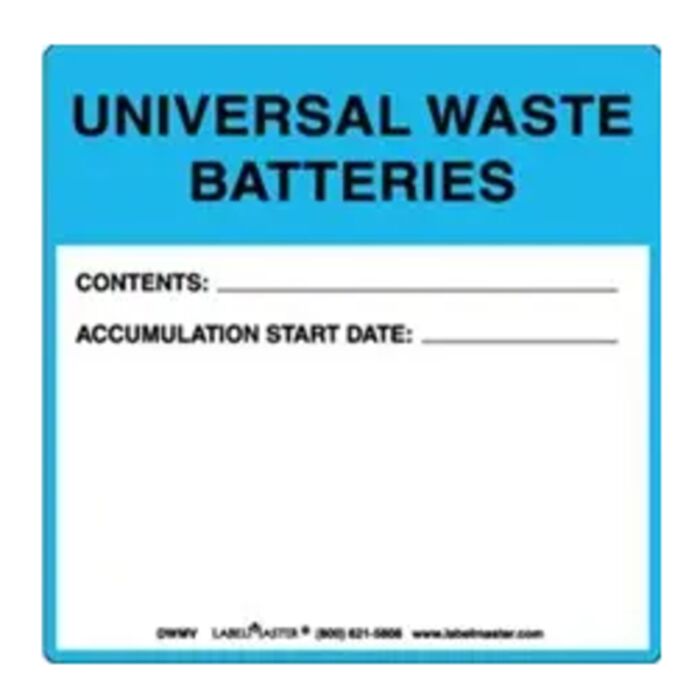 UNIVERSAL WASTE BATTERIES LABEL Thumbnail