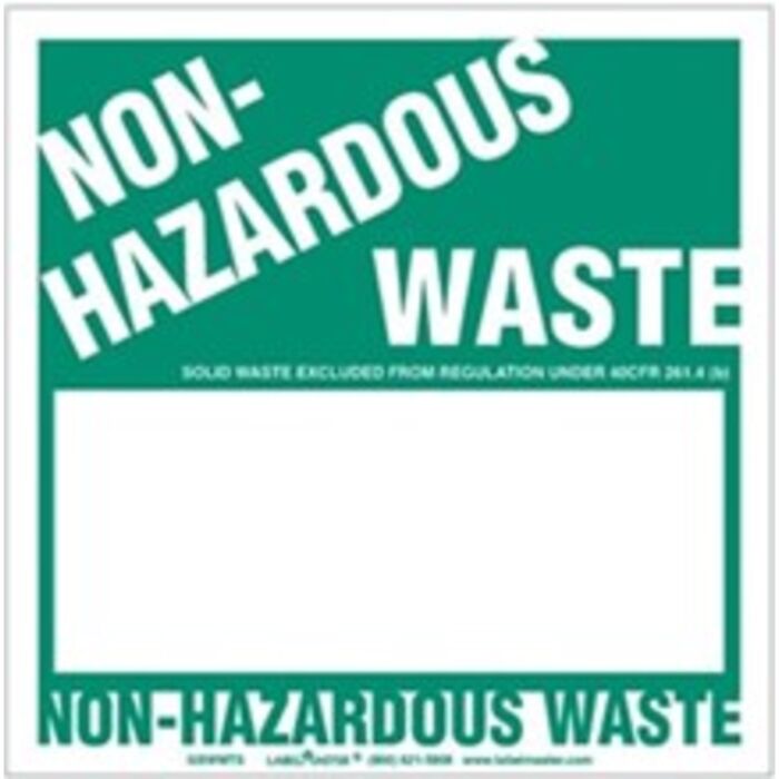 NON-HAZARDOUS WASTE LABELS BLANK, HALF OPEN BOX Thumbnail