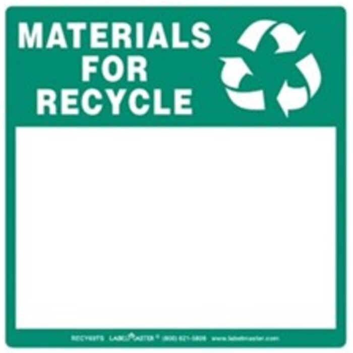 MATERIALS FOR RECYCLE LABELS BLANK, HALF OPEN BOX Thumbnail