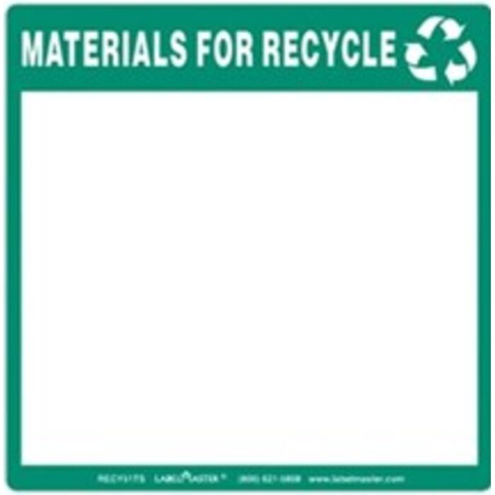 MATERIALS FOR RECYCLE LABELS BLANK, FULL OPEN BOX Thumbnail