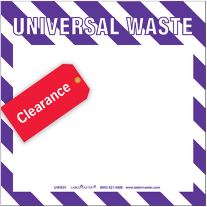 UNIVERSAL WASTE LABELS BLANK, FULL OPEN BOX Thumbnail