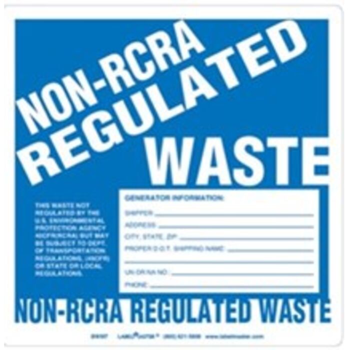 NON-RCRA REGULATED WASTE LABELS Thumbnail