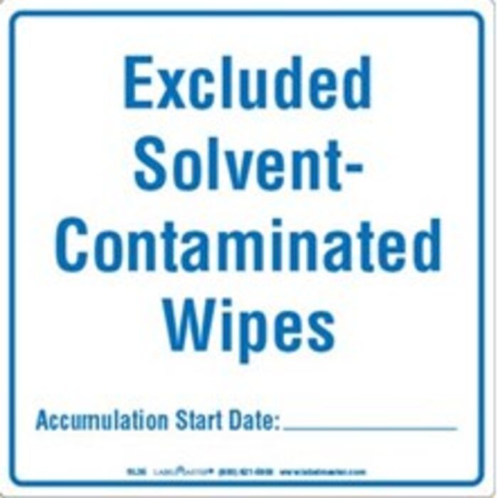 EXCLUDED SOLVENT-CONTAMINATED WIPES LABELS Thumbnail