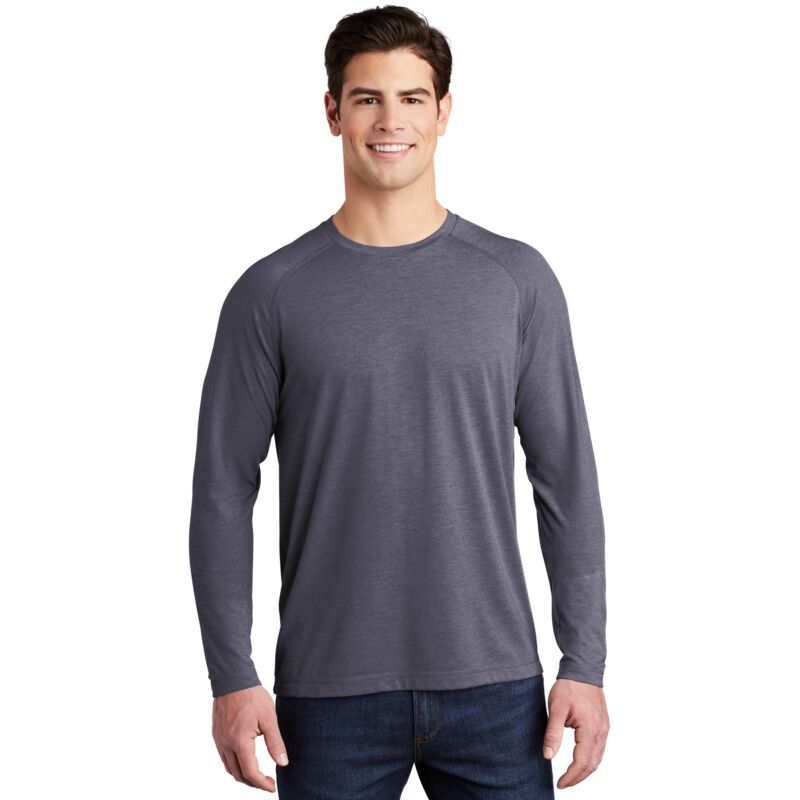 PosiCharge ® Long Sleeve Tri-Blend Wicking Raglan Tee Thumbnail