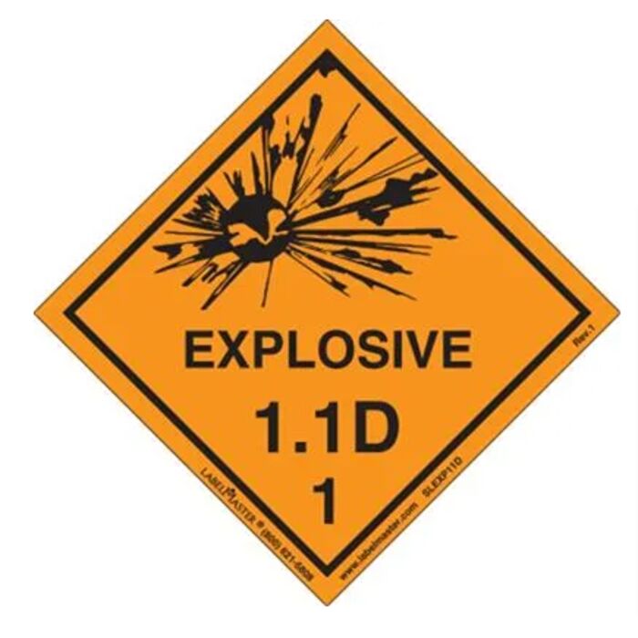 Explosive 1.1 D Label, Vinyl, Roll of 500 Thumbnail
