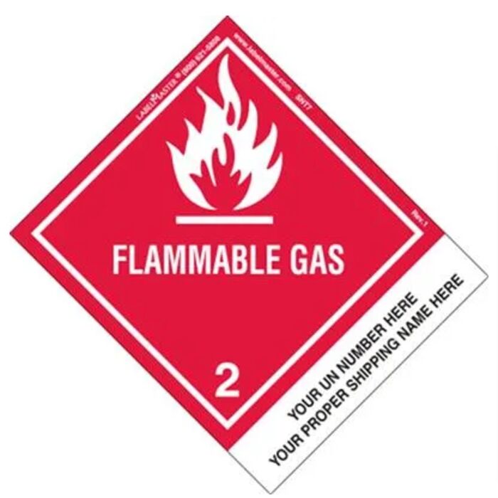 Personalized Flammable Gas Shipping Name Label, Paper, Standard Tab Thumbnail