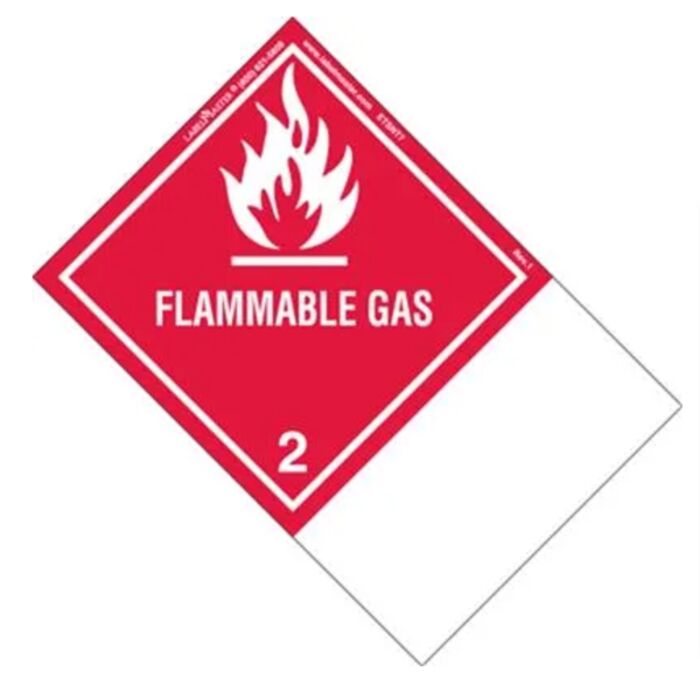 Flammable Gas Label, Blank, PVC-Free Film, Extended Tab Thumbnail