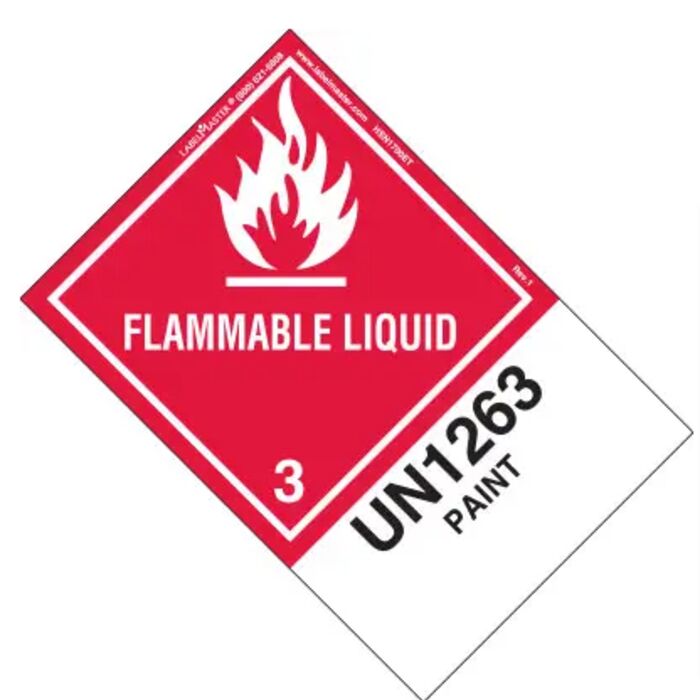 Flammable Liquid Label, UN1263 Paint, Paper, ExtendedTab Thumbnail