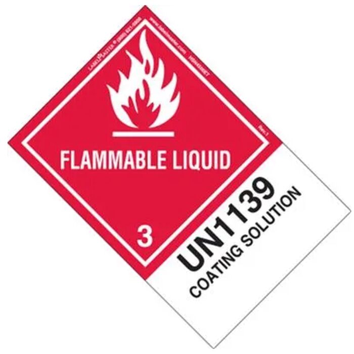 FLAMMABLE LIQUID LABEL, UN1139 COATING SOLUTION, PAPER, EXTENDED Thumbnail