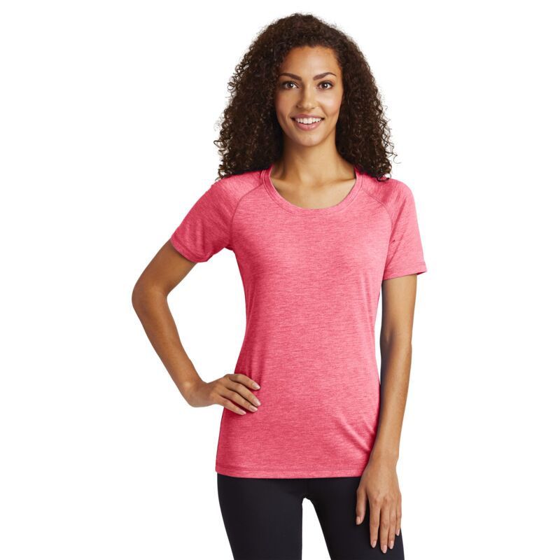 Ladies PosiCharge® Tri-Blend Wicking Scoop Neck Raglan Tee Thumbnail