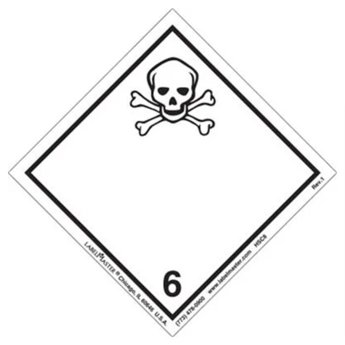 Toxic Label, Worded, Paper for Wet Applications, Roll of 500 Thumbnail