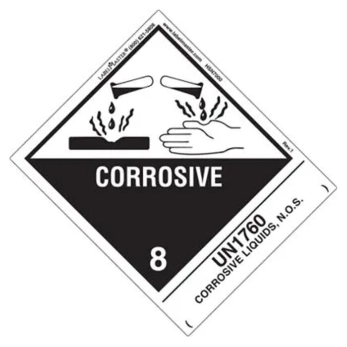 CORROSIVE LABEL, UN1760 CORROSIVE LIQUIDS N.O.S. Thumbnail