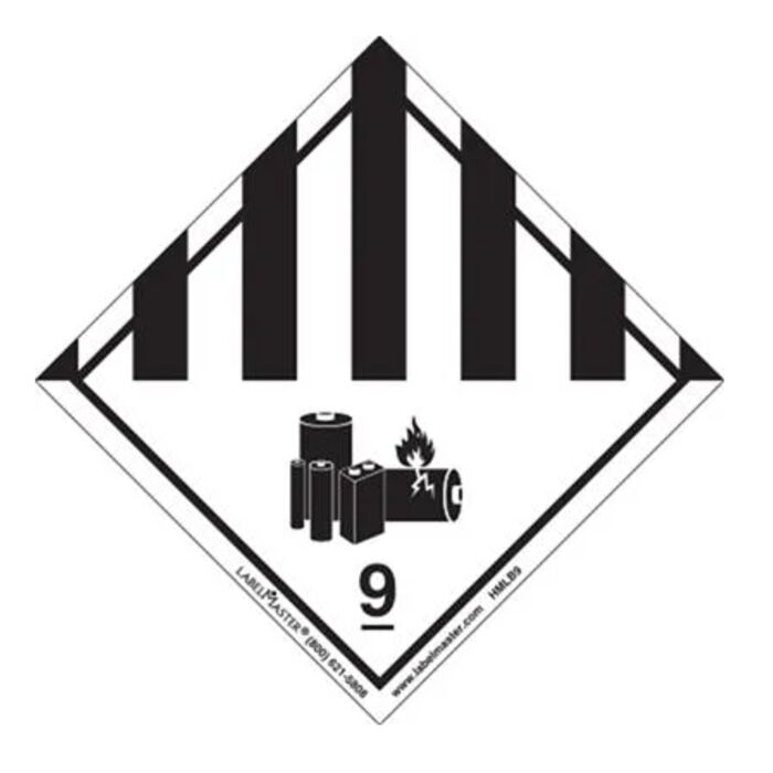 Hazard Class 9 Lithium Battery Label, Paper, Packs of 50 Thumbnail