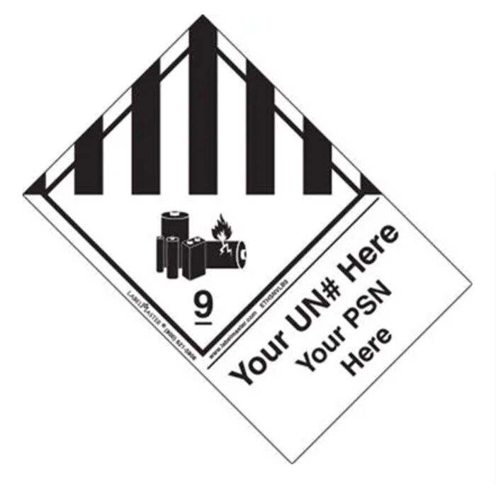 Personalized Hazard Class 9 Lithium Battery Label, Standard Tab, PVC-Free Film  Thumbnail