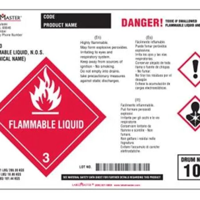 Laser Imprintable Paper Drum Label, 8 3/8" x 14 7/8" 2-Colors  Thumbnail