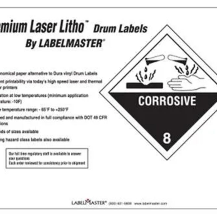 Laser Imprintable Paper Drum Label, 8 3/8" x 14 7/8" 1-Color  Thumbnail