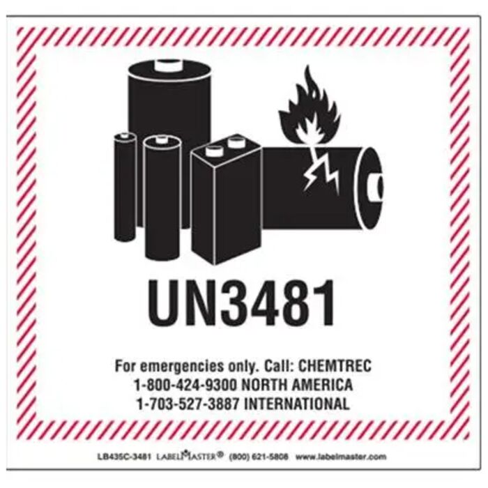 CHEMTREC UN3480 Lithium Battery Handling Marking, 100mm x 100mm, Paper  Thumbnail
