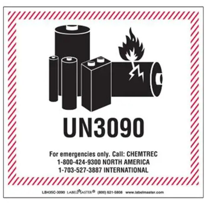 CHEMTREC UN3490 Lithium Battery Handling Marking, 100mm x 100mm, Paper  Thumbnail