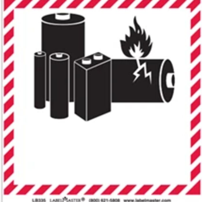 Lithium Battery Handling Marking, 100mm x 100mm, Paper, Personalized Thumbnail