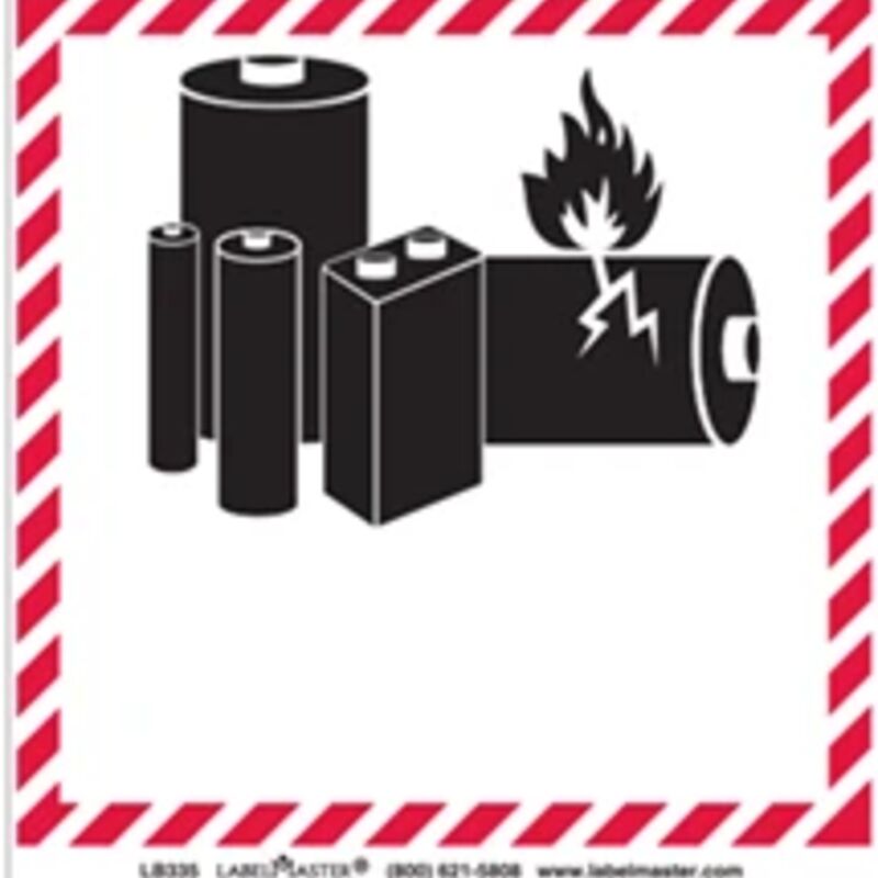 Lithium Battery Handling Marking, 100mm x 100mm, Paper, Personalized Thumbnail