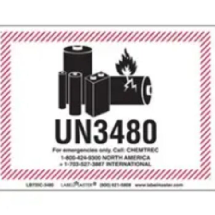 LITHIUM BATTERY HANDLING MARKING, 4 3/8" X 3 1/4", PVC-FREE FILM, PERSONALIZED Thumbnail