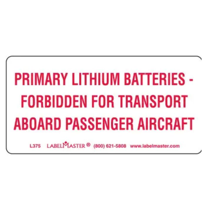 DOT LITHIUM BATTERY MARKING, PAPER, 6" X 4" Thumbnail