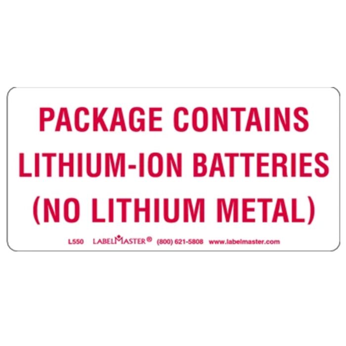 DOT LITHIUM BATTERY MARKING, PAPER, 4" X 2" Thumbnail