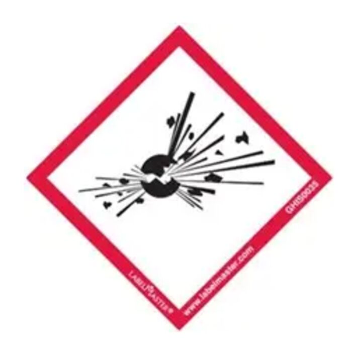 GHS Label, Exploding Bomb, Paper, 2" x 2", Sheet of 4 Thumbnail