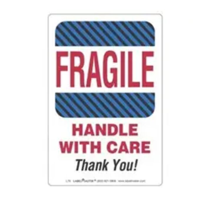 Fragile, Handle With Care Thank You Label Thumbnail