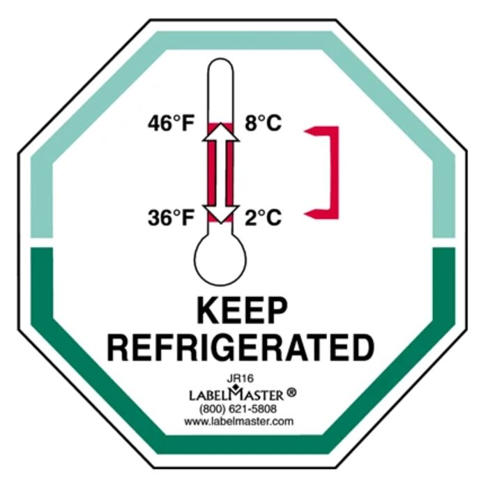Keep Refrigerated Label, Paper, 3" x 3" Thumbnail