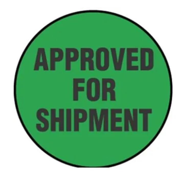 2" Fluorescent Green Approved For Shipment Labels Thumbnail