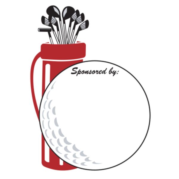 Golf Ball Bag Tee Sign - Large Thumbnail