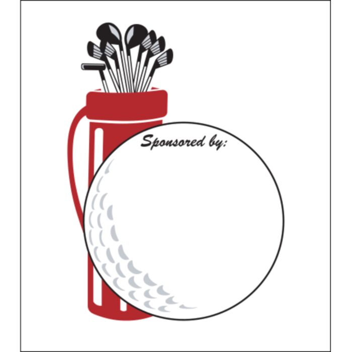 Golf Ball Bag Tee Sign - Large Thumbnail