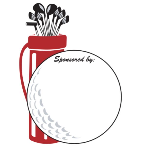 Golf Ball Bag Tee Sign - Small Thumbnail