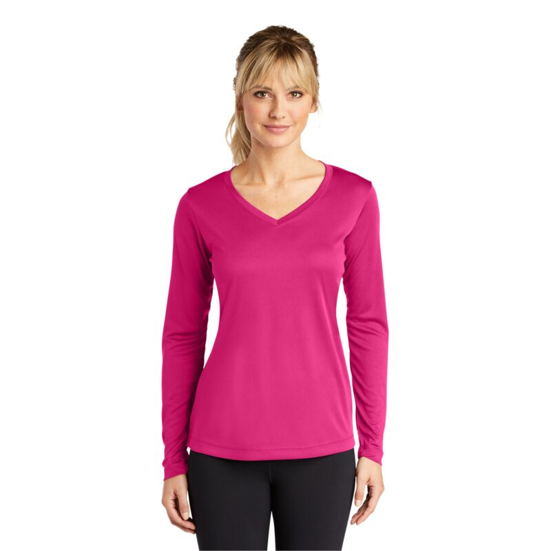 Ladies Long Sleeve PosiCharge ® Competitor™ V Neck Tee Thumbnail