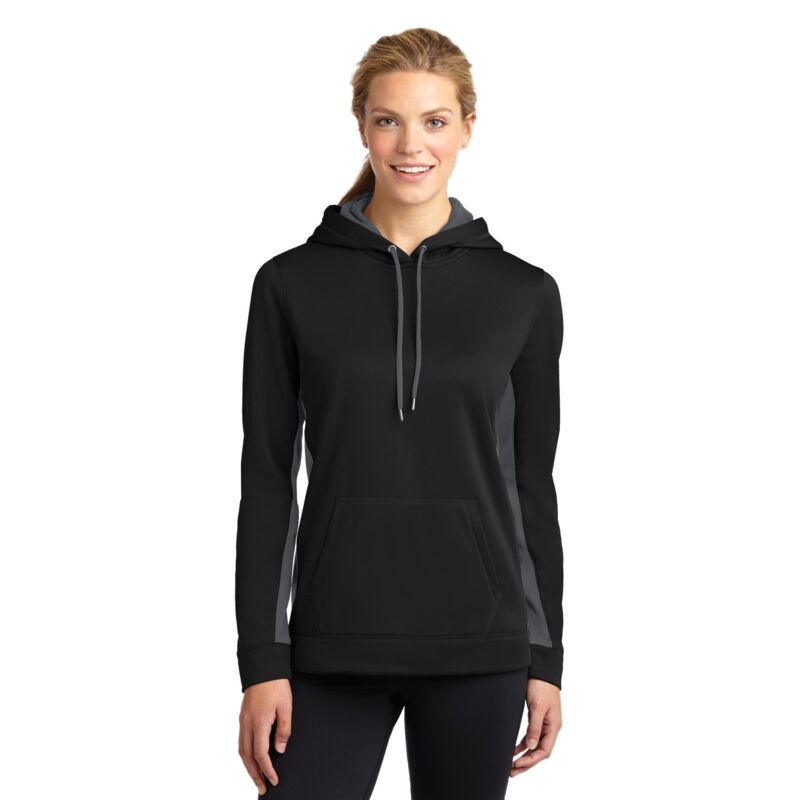 Ladies Sport Wick ® Fleece Colorblock Hooded Pullover Thumbnail