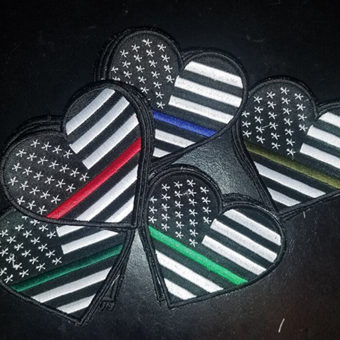 Thin Line Heart Flag Patch Thumbnail