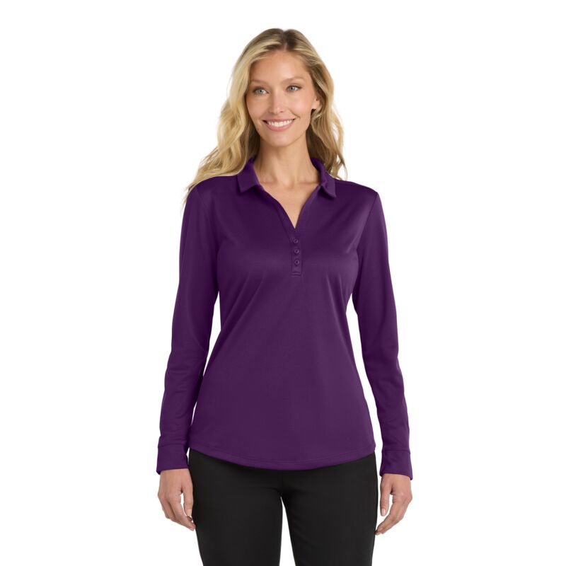 Ladies Silk Touch™ Performance Long Sleeve Polo Thumbnail