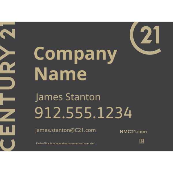 Century 21 18"x24" Standard For Sale Signs - Wordmark Grey Thumbnail