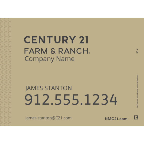 Century 21 18"x24" Standard For Sale Signs - Farm & Ranch Gold Thumbnail