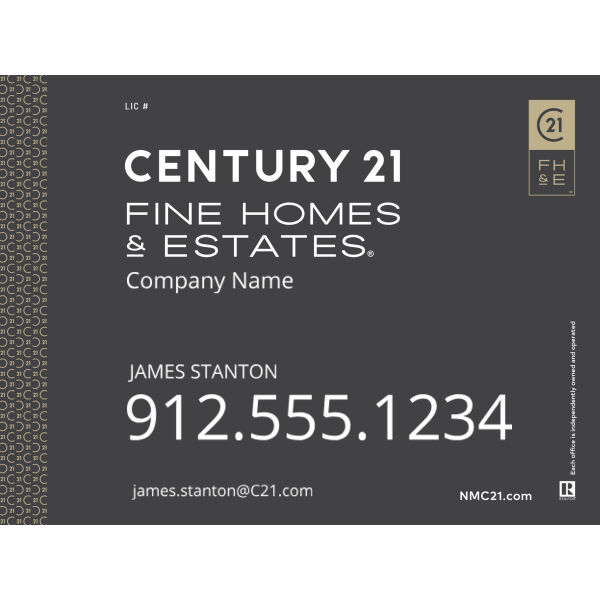 Century 21 18"x24" Standard For Sale Signs - Fine Homes & Estates Grey Thumbnail