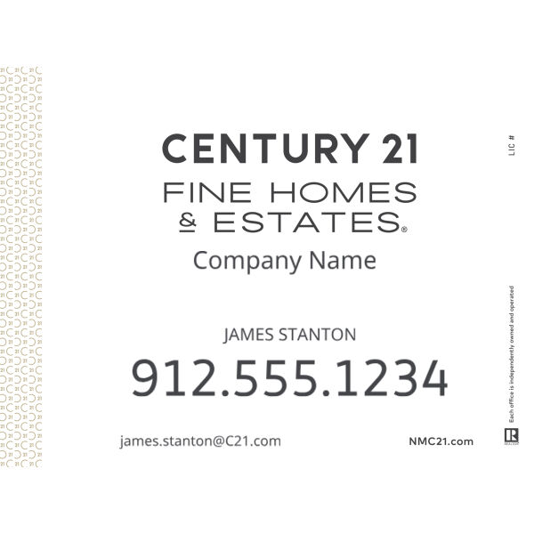 Century 21 18"x24" Standard For Sale Signs - Fine Homes & Estates White Thumbnail