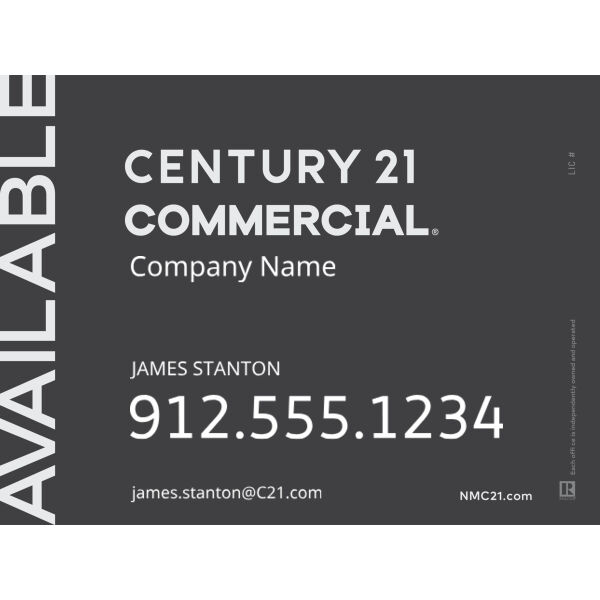 Century 21 18"x24" Standard For Sale Signs - Available Grey Thumbnail