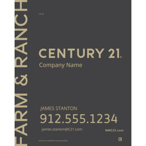Century 21 24"x30" Standard For Sale Signs - Farm & Ranch Grey Thumbnail