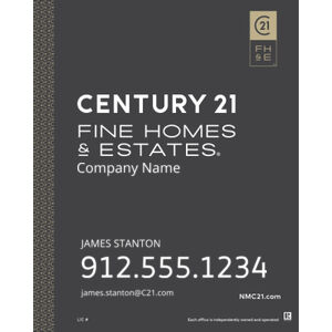 Century 21 24"x30" Standard For Sale Signs - Fine Homes & Estates Grey Thumbnail